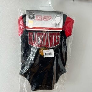 NWT Blackhawks Baby 3 Piece Set 6-9mo